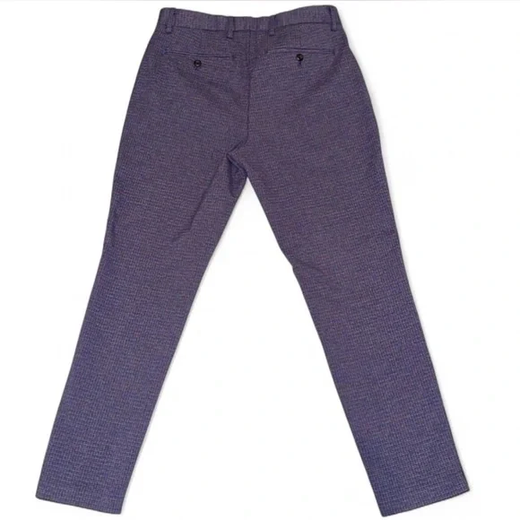 Banana Republic Women’s Slim-Tapered Cropped Pants Blue Micro Check 30 NWT - Picture 2 of 10